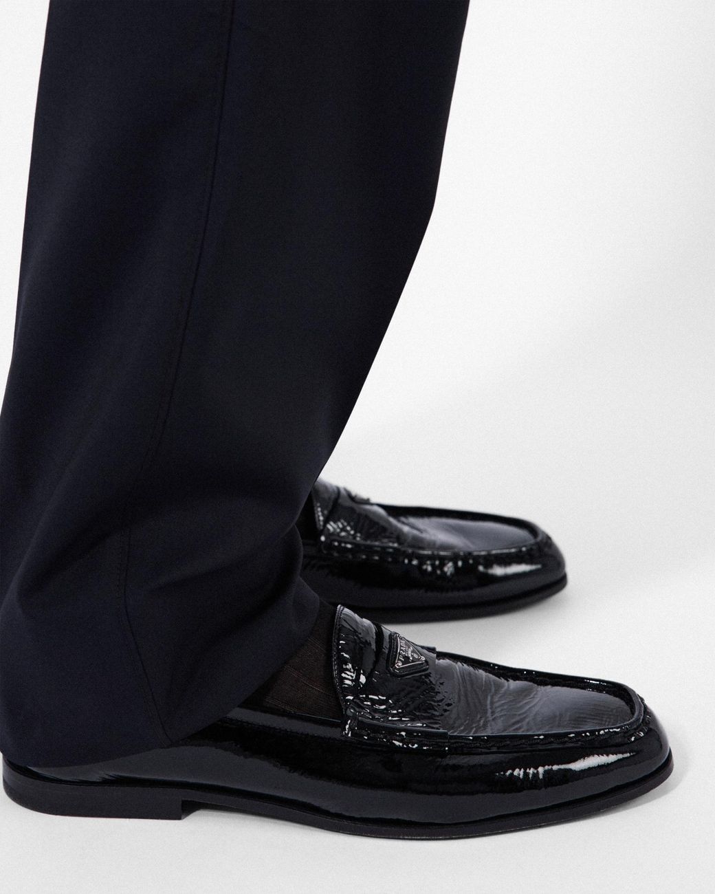 Prada Black Naplak Slip-On Loafers for men