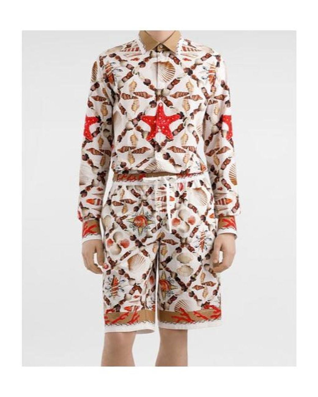 Dolce & Gabbana Red Shell-Print Martini Shirt for men
