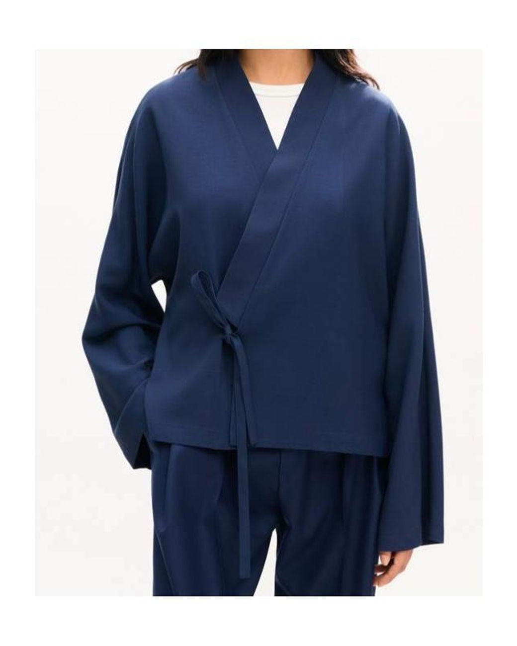 KENZO Blue Wrap Kimono Jacket