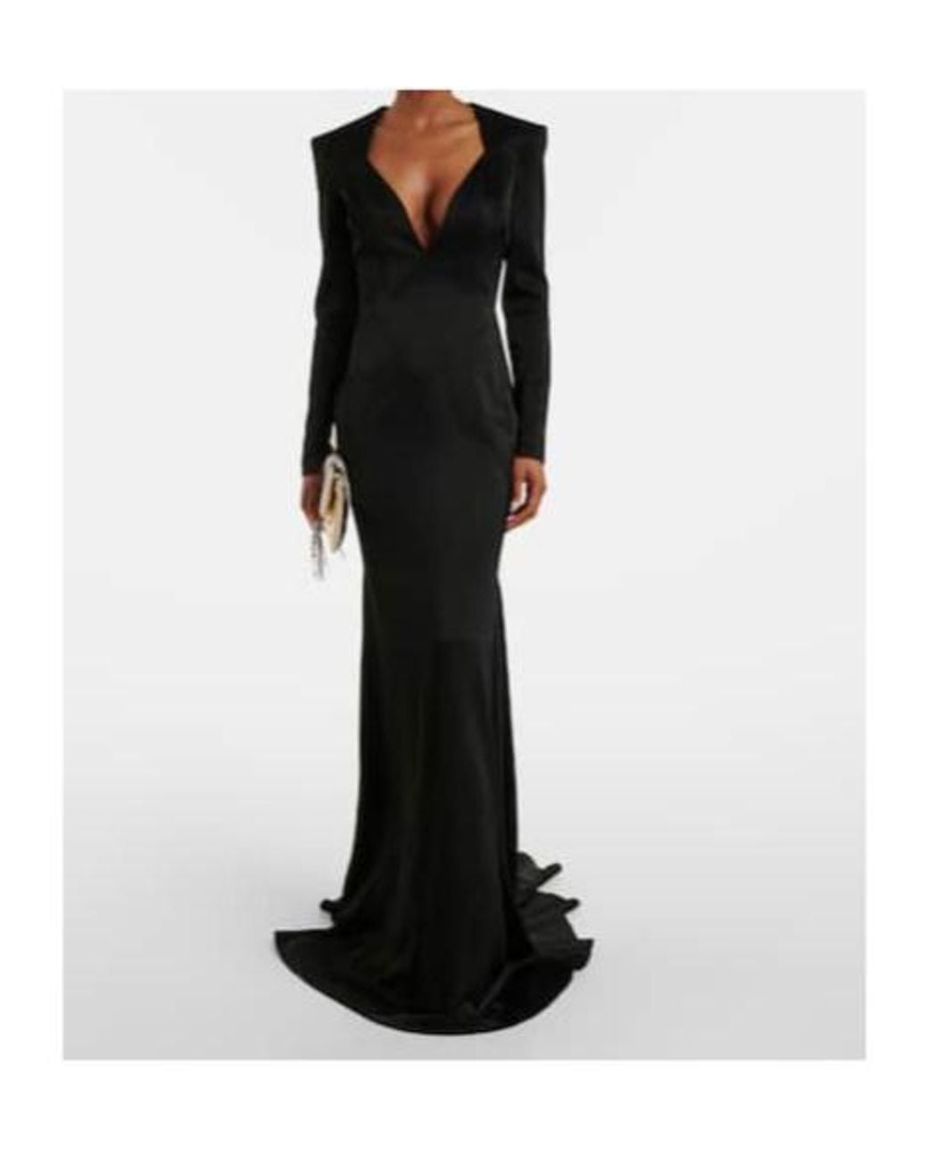Alex Perry Black Satin Crepe Gown
