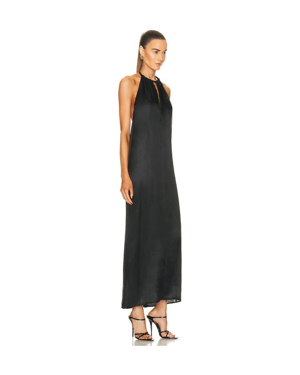 Acne Black Keyhole-Neck Open-Back Maxi Dress