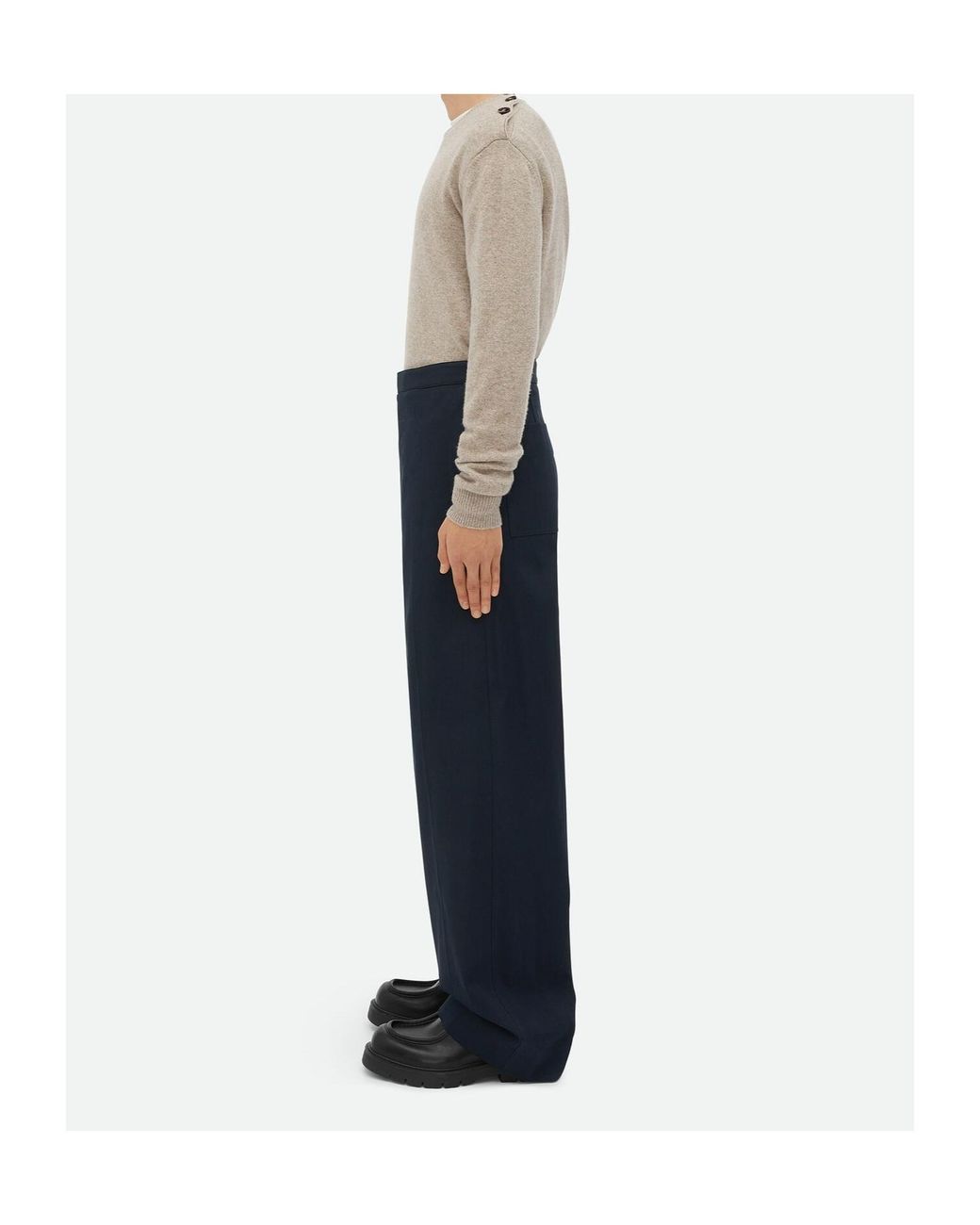 Bottega Veneta Black Cotton Twill Trousers for men