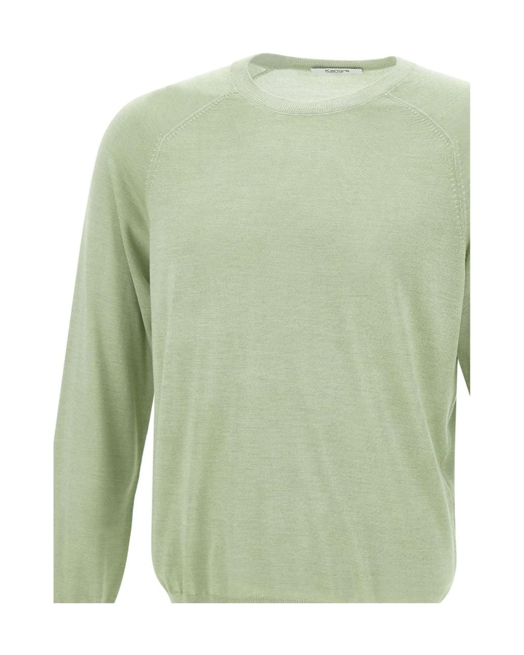 Kangra Cashmere Green Kangra Crew Neck Knitted Sweater for men
