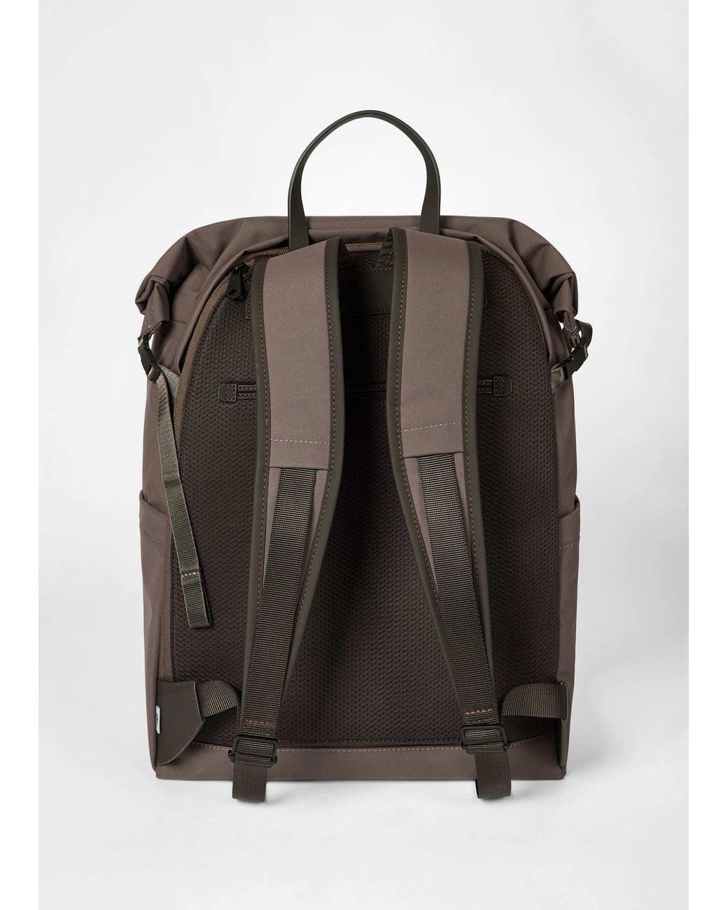 Paul Smith Brown Roll-Top Logo Backpack for men