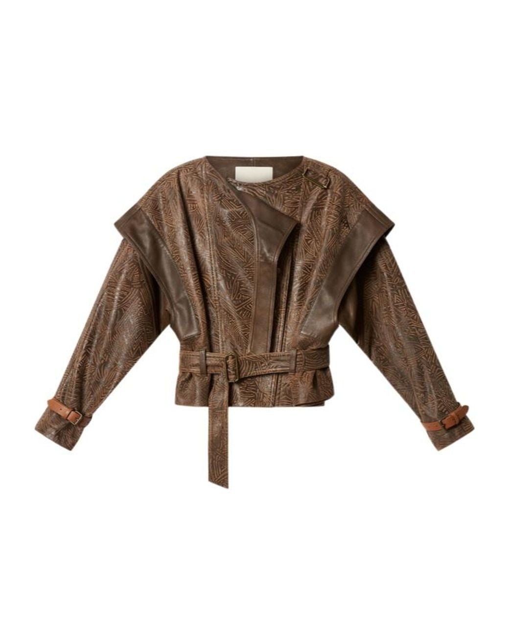 Isabel Marant Brown Erine Patterned Belted Jacket