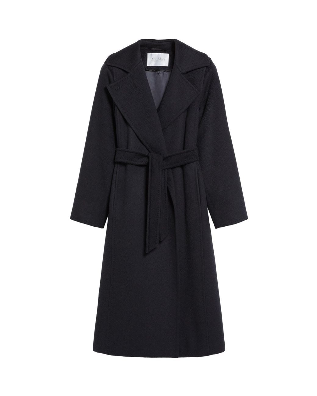 Max Mara Black Collared Belted Coat