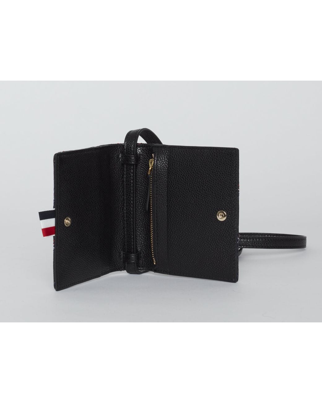Thom Browne Black Quilted-Effect Cardholder for men