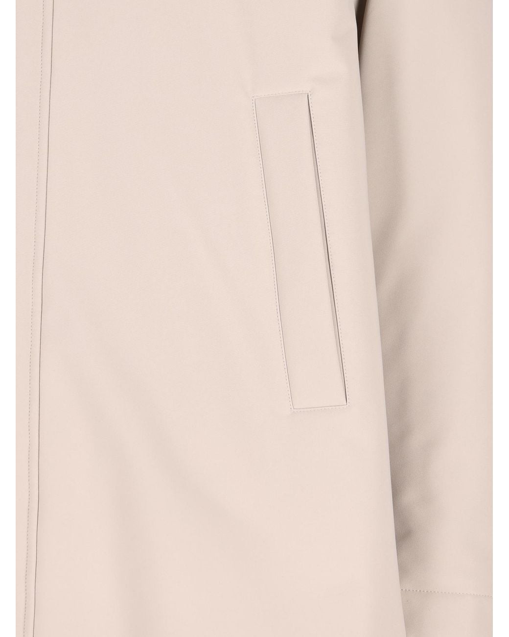 Herno Natural Hooded Concealed-Fasten Long Sleeved Coat for men