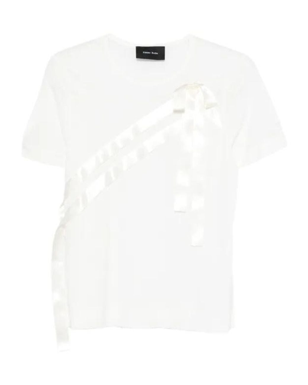 Simone Rocha White Sash Bow T-Shirt