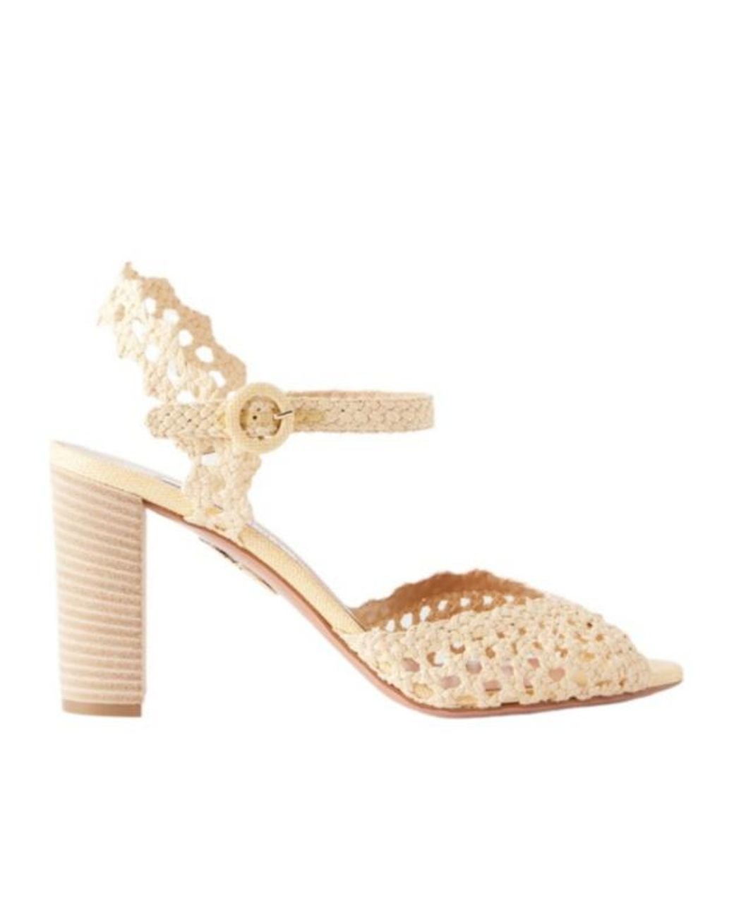 Aquazzura Metallic Woven-Design Buckle-Fastening Sandals