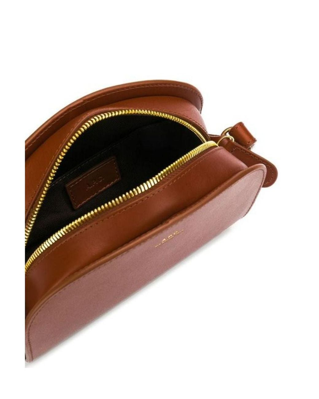 A.P.C. Brown Demi Lune Mini Crossbody Bag