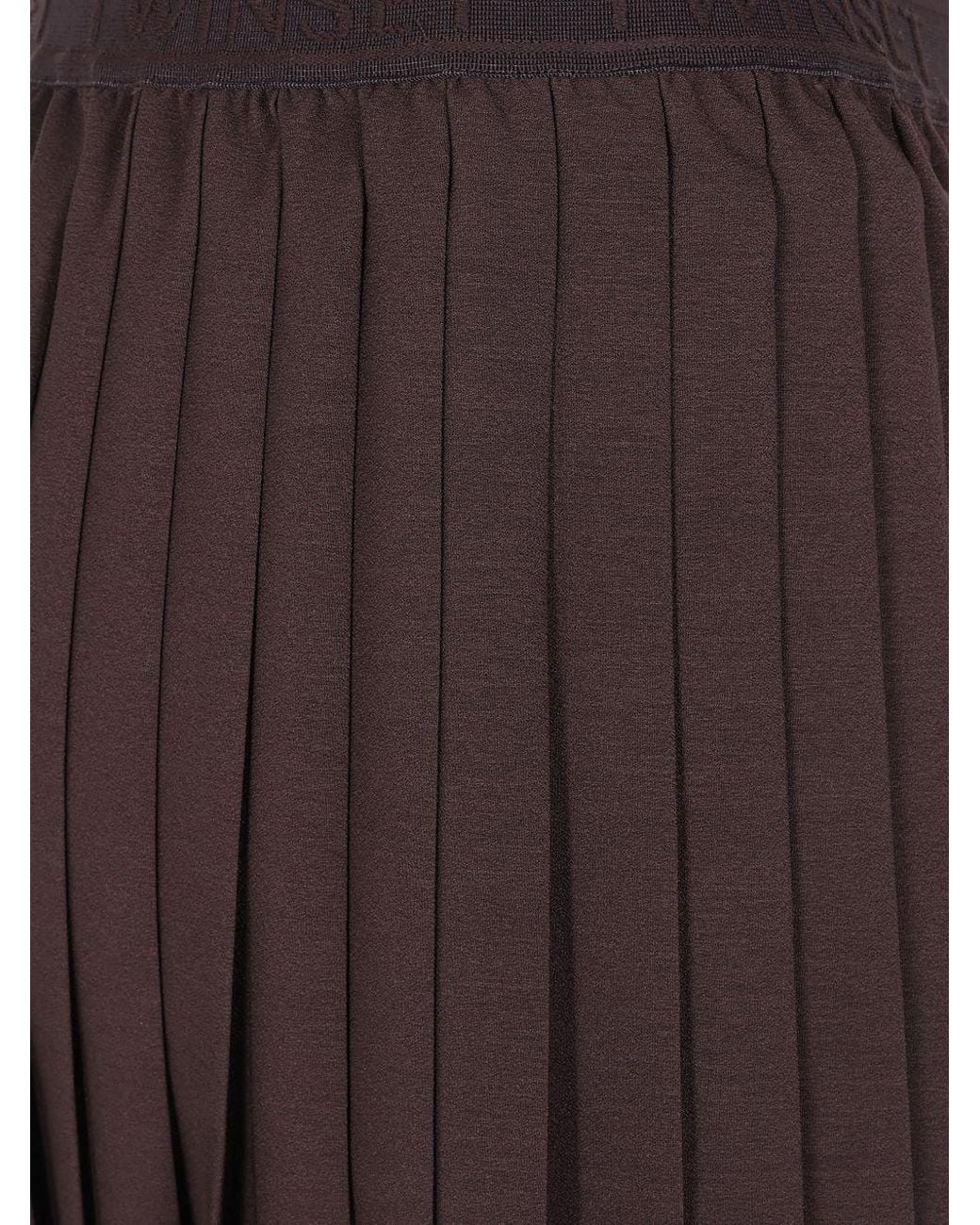Twinset Brown Pleated Crêpe De Chine Short Skirt