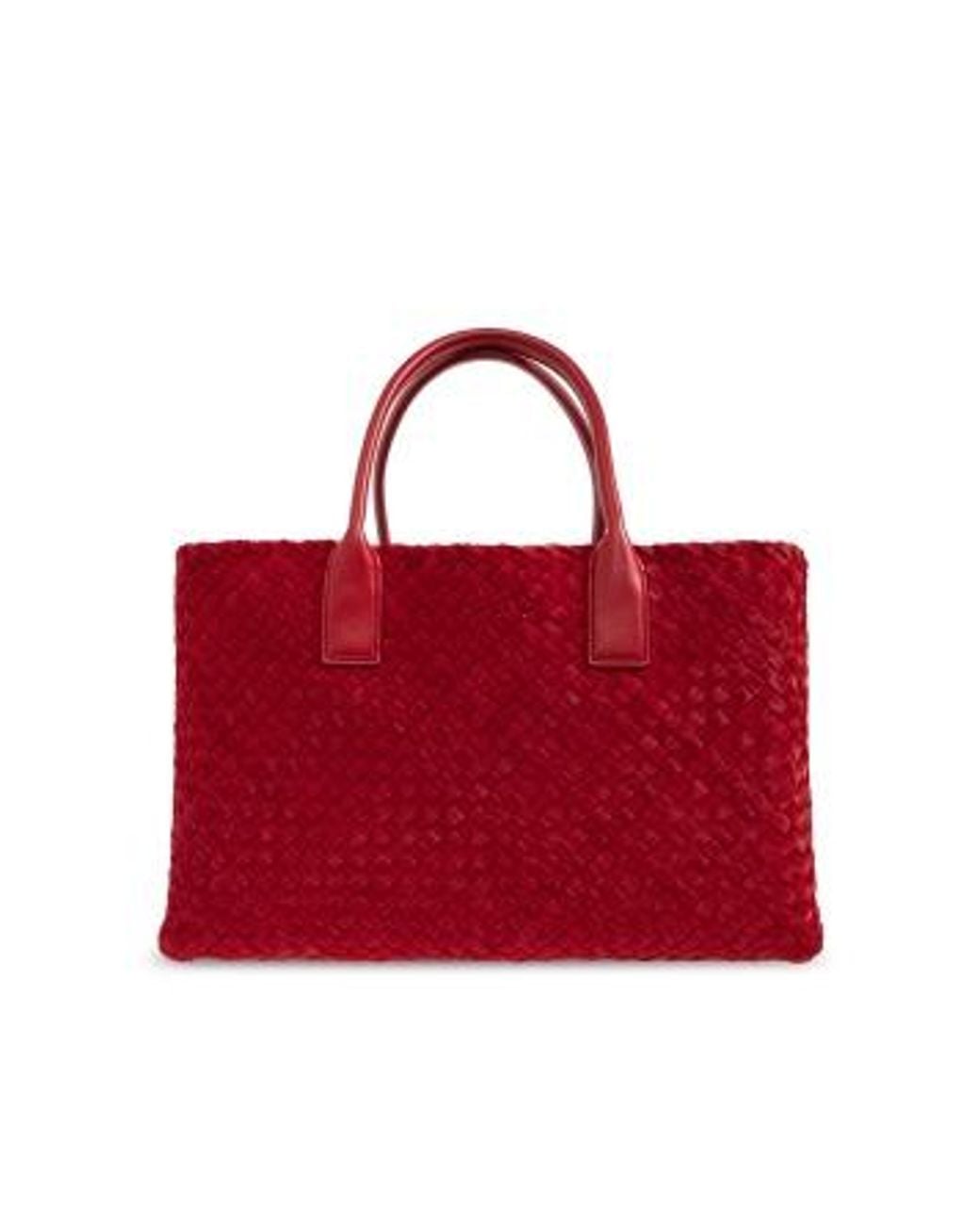 Bottega Veneta Red Woven Handbag