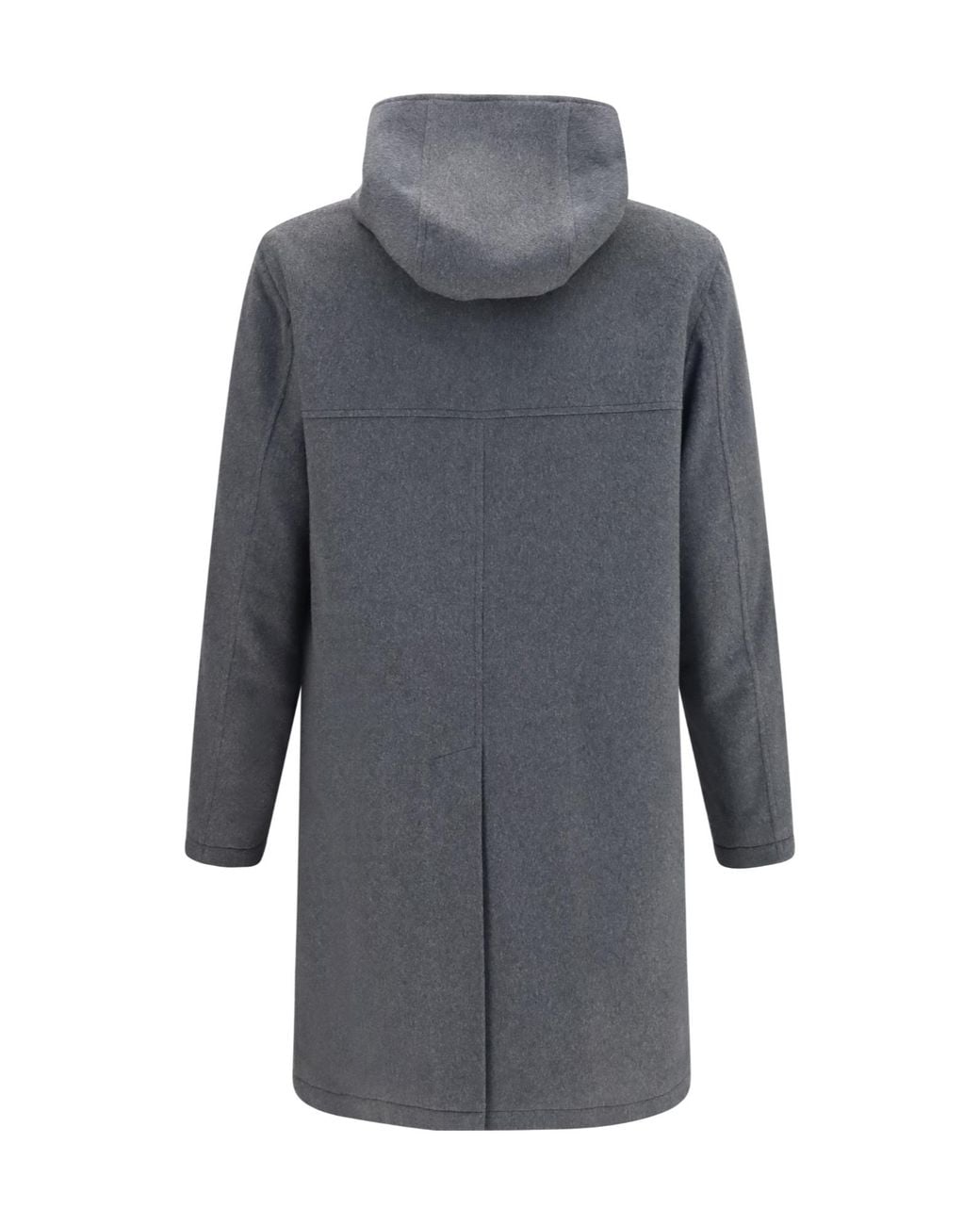 Lardini Gray Hooded Single-Breasted Coat for men