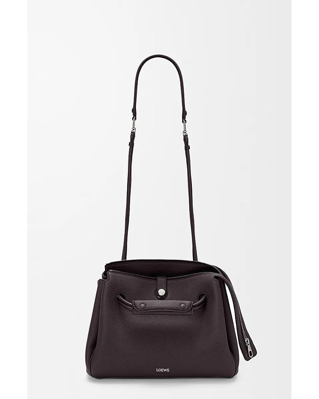 Loewe Black Medium Leather Madrid Shoulder Bag