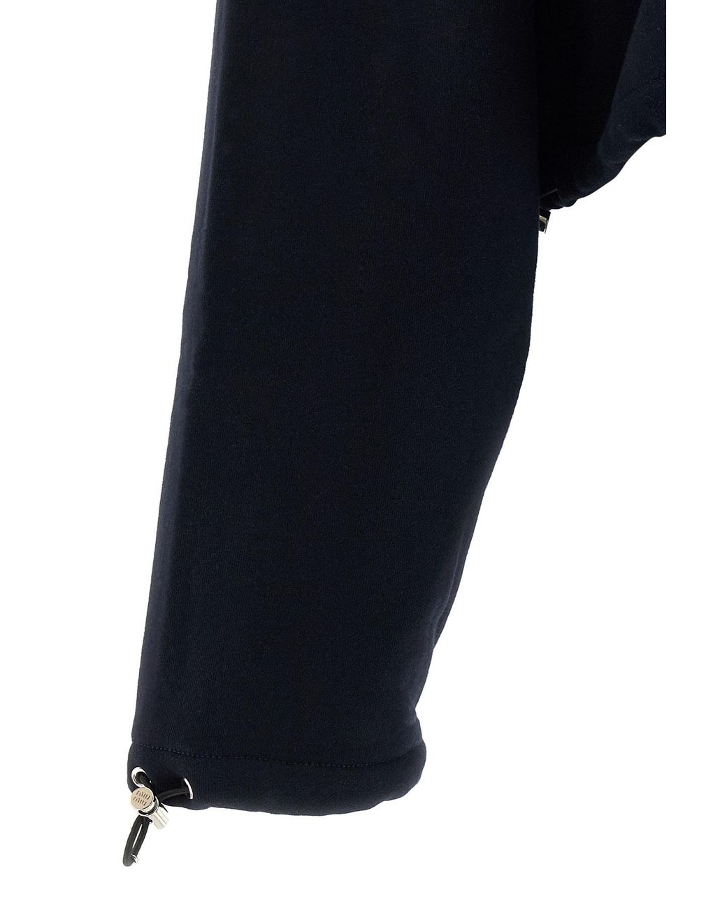 Miu Miu Blue Zip-Up Cropped Sweatshirt