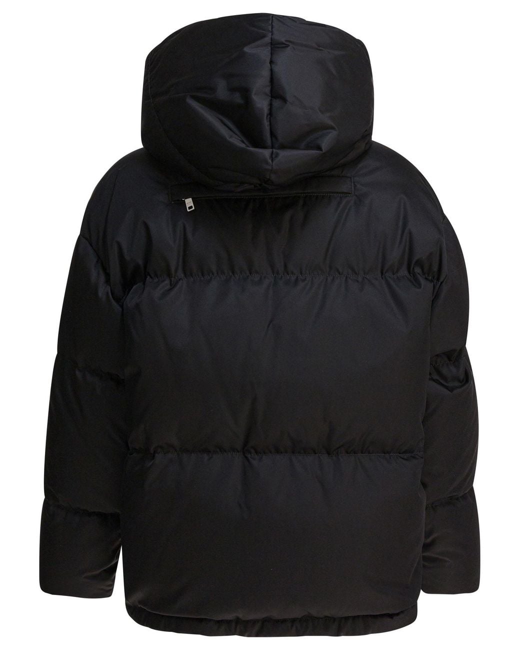 Prada Blue Zip-Up Hooded Puffer Jacket