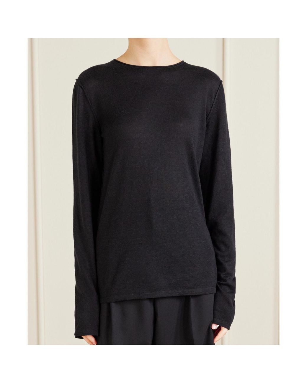 The Row Black Long-Sleeved Tops
