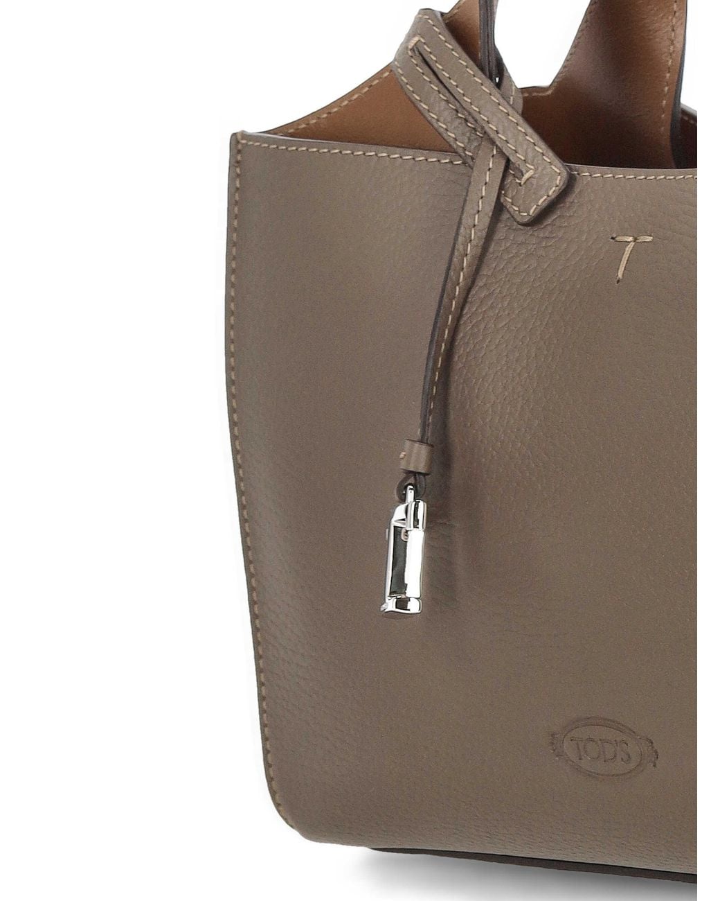 Tod's Brown Mini Hammered Leather Shoulder Bag