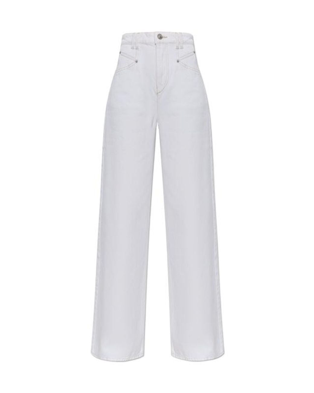 Isabel Marant White Belt Loop Denim Trousers