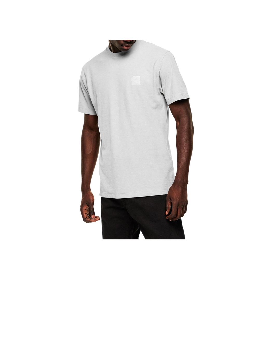 Stone Island White Crew-Neck Cotton T-Shirt for men