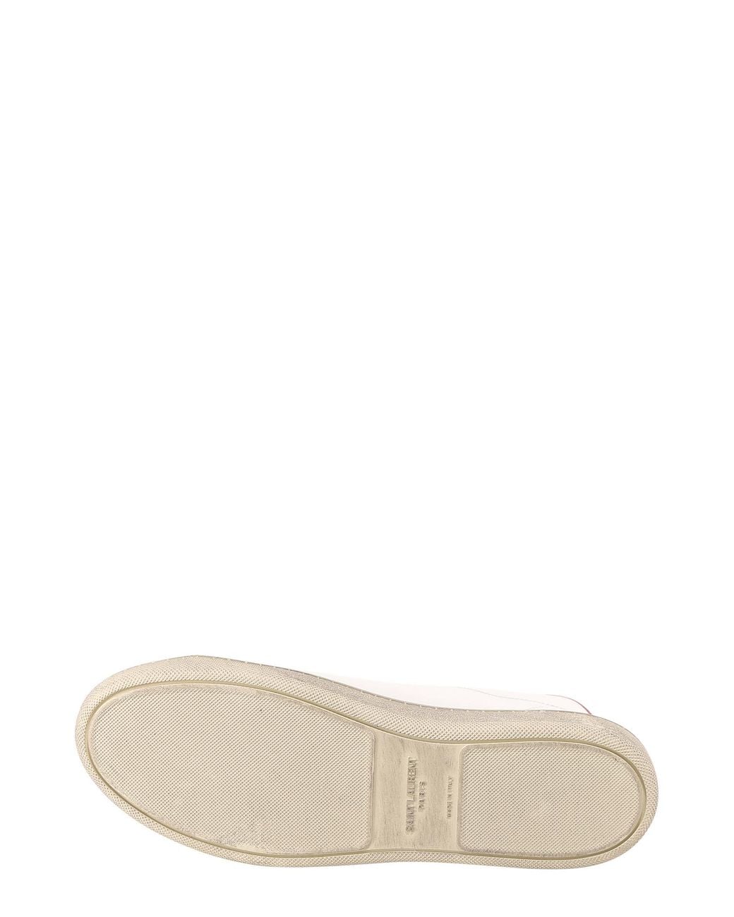 Saint Laurent Pink Logo Mid-Top Sneakers