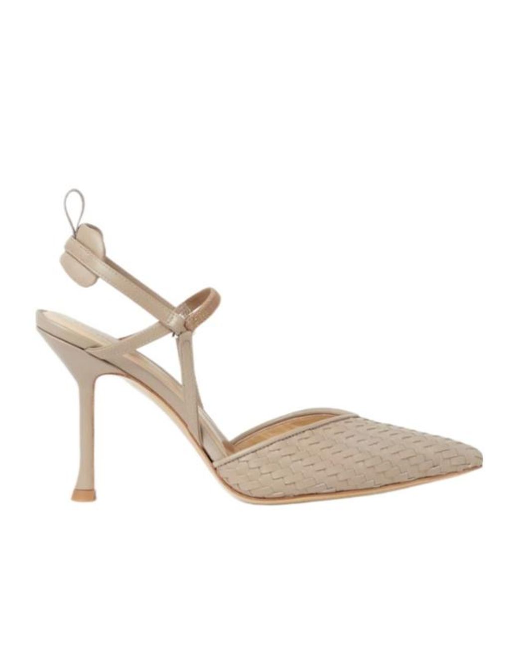 Fendi Metallic Very Colibri Dove Leather High-Heeled Slingbacks