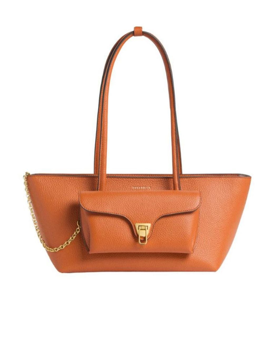 Coccinelle White Logo Printed Shoulder Bag