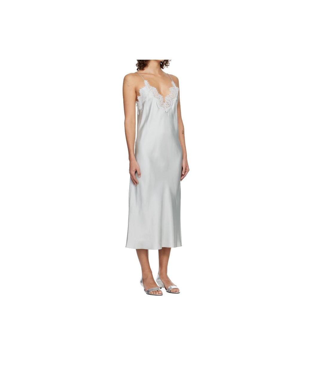 Rohe Gray Lace Slip Dress
