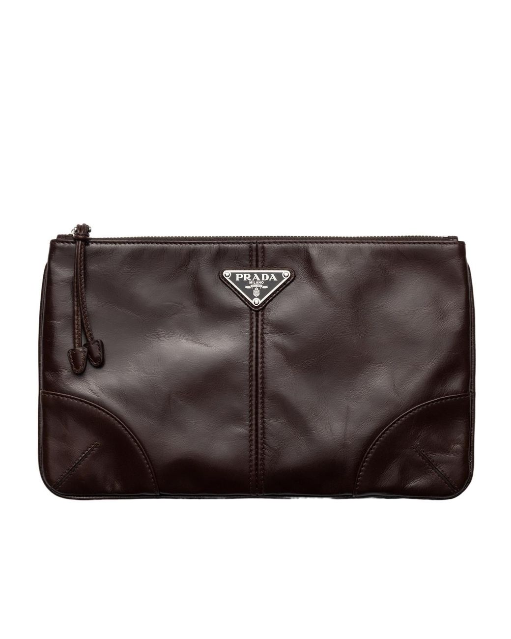 Prada Black Zipper Clutch for men
