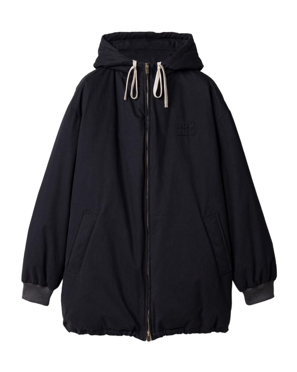 Miu Miu Blue Gabardine Down Jacket