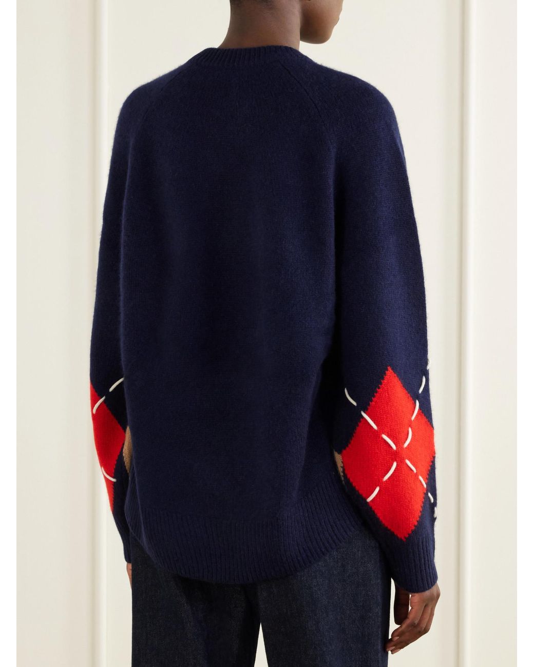 arch4 Blue Argyle Cashmere Sweater