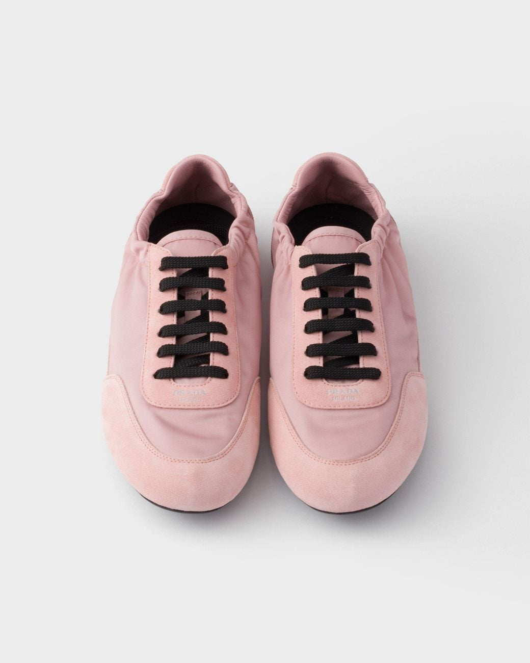 Prada Pink Collapse Lace-Up Sneakers