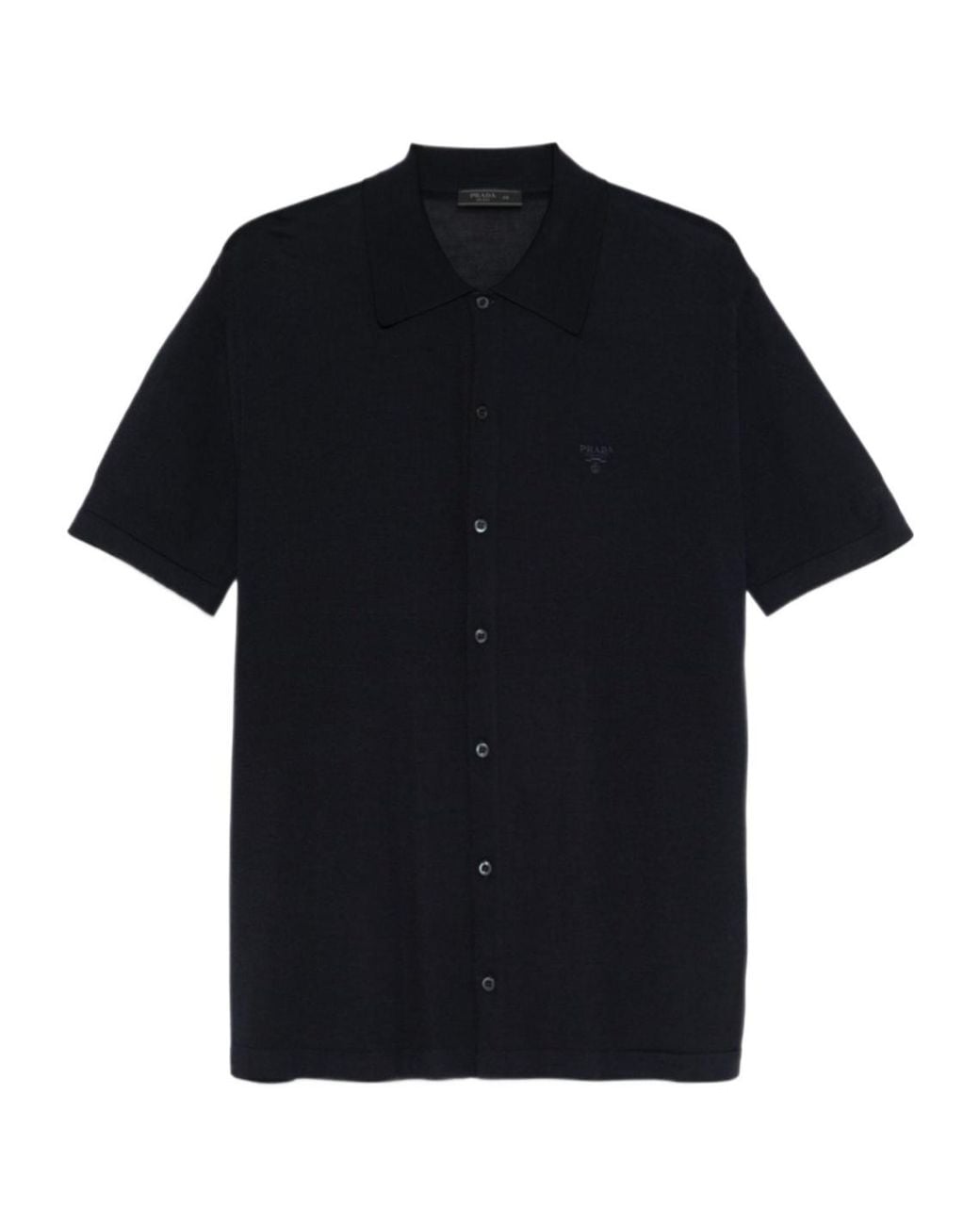 Prada Black Logo-Embroidered Shirt for men