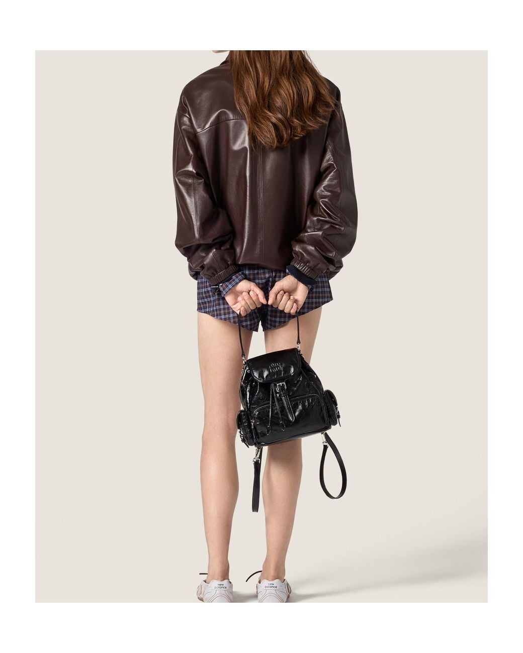 Miu Miu Brown Nappa Leather Blouson Jacket
