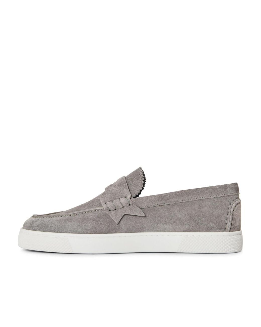 Christian Louboutin Gray Solid-Color Loafers for men