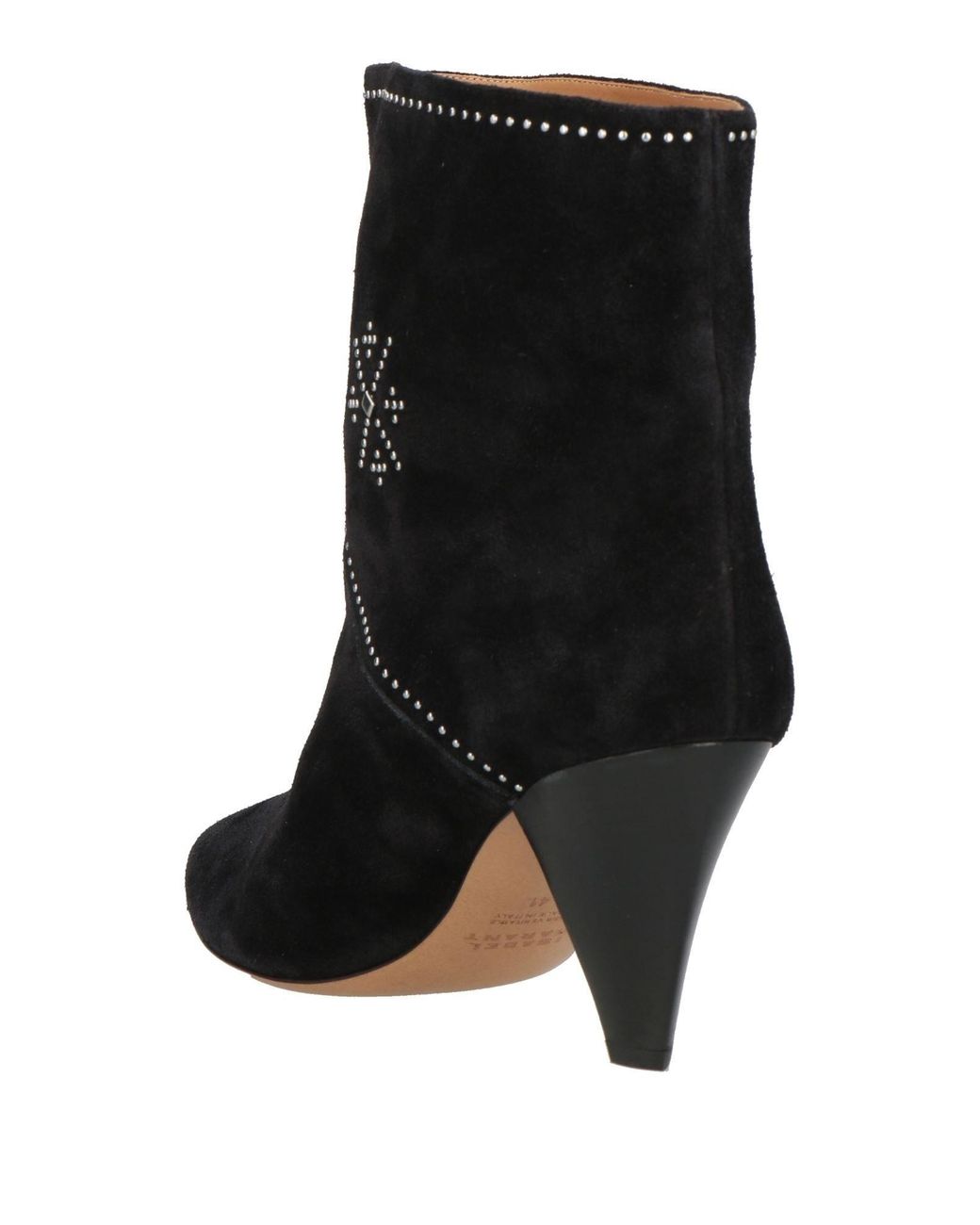 Isabel Marant Black Suede Denim Ankle Boots