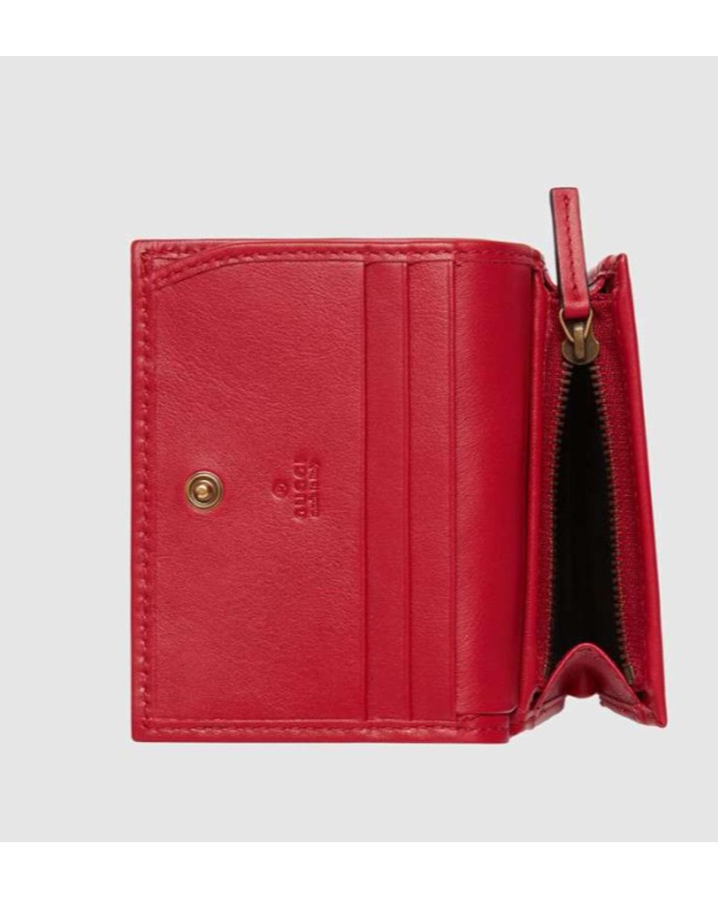 Gucci Red Gg Marmont Card Case
