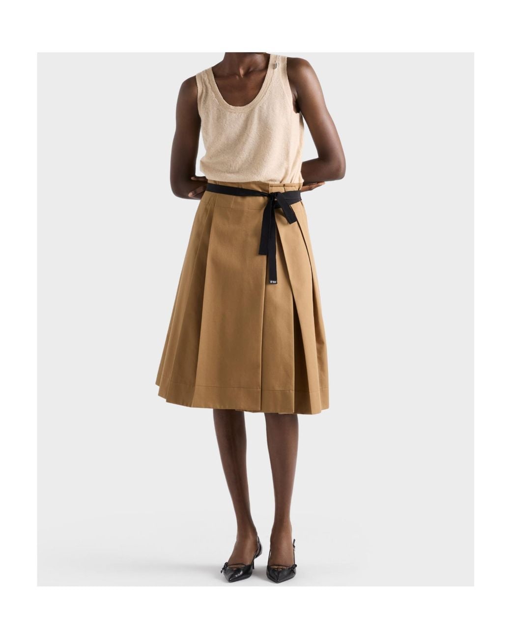 Prada Brown Gabardine Skirt