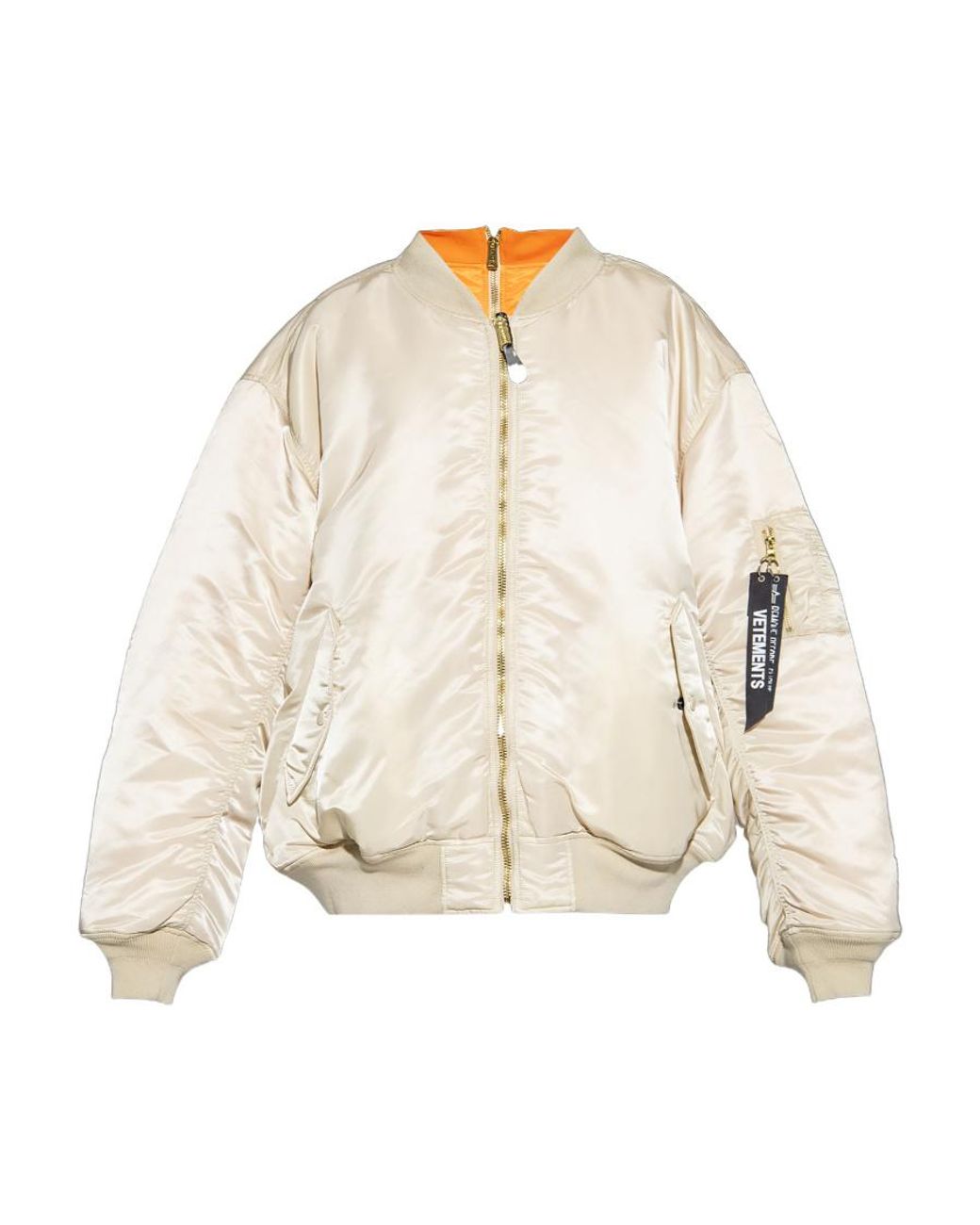 Vetements Natural Logo-Zip Bomber Jacket for men