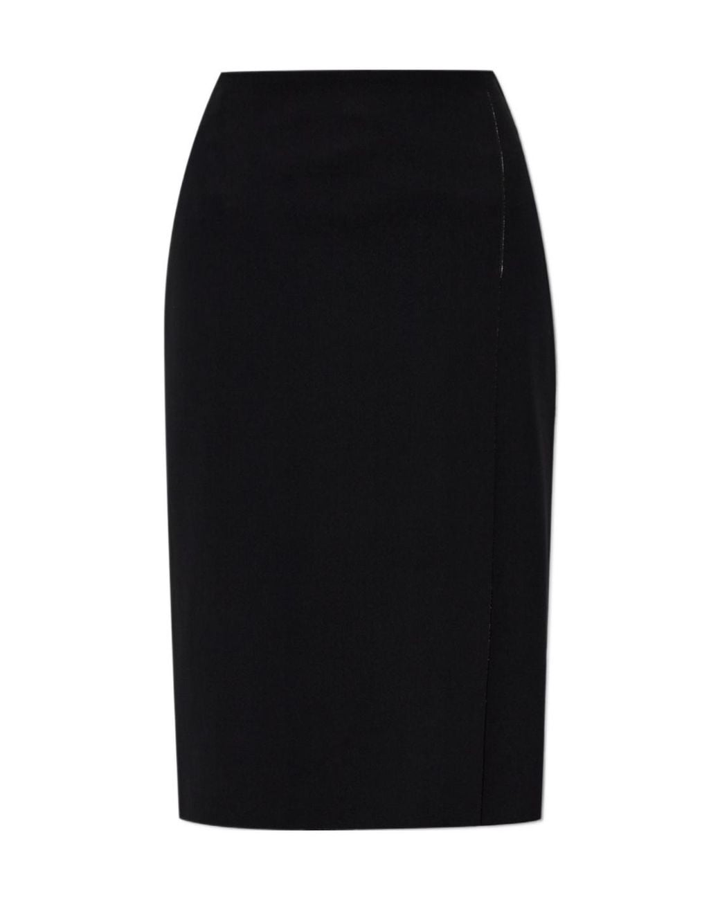 Jil Sander Black Raw-Edge Midi Skirt