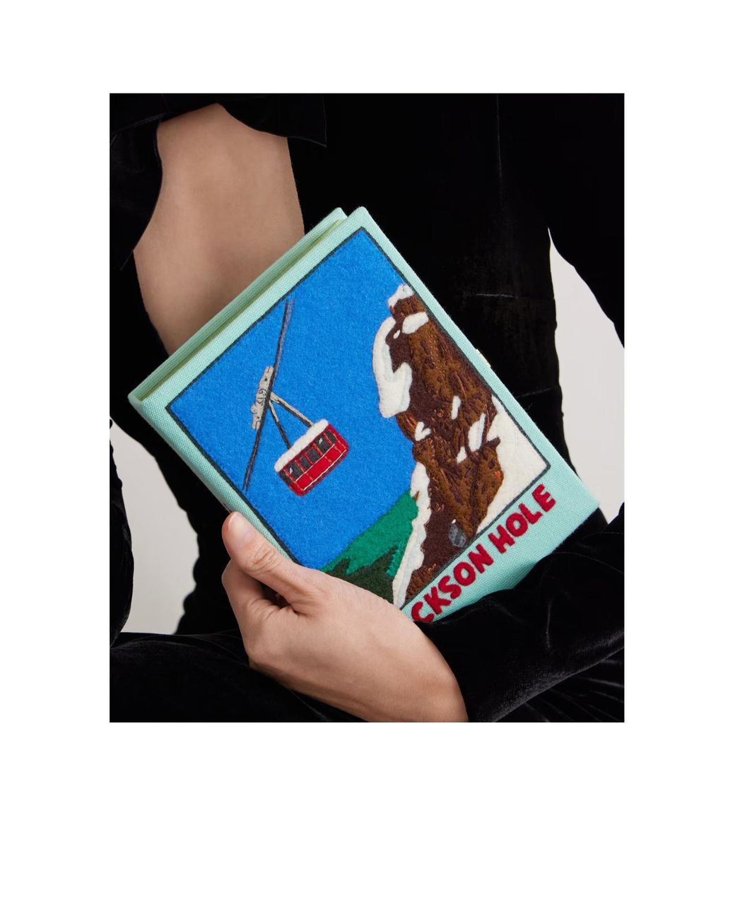 Olympia Le-Tan Blue Hand Embroidered Clutch Bag