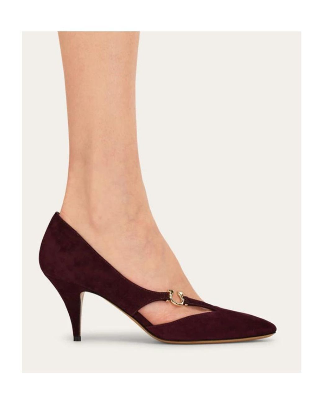 Ferragamo Purple 70Mm Gancini-Detail Pumps