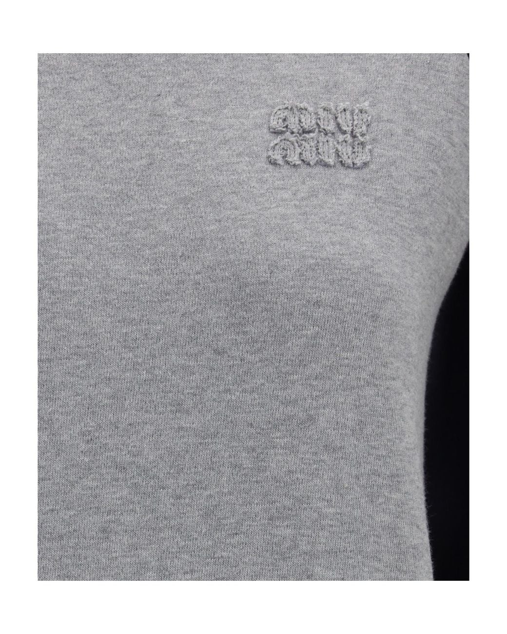 Miu Miu Blue Raglan-Sleeve Logo-Embroidered Sweatshirt