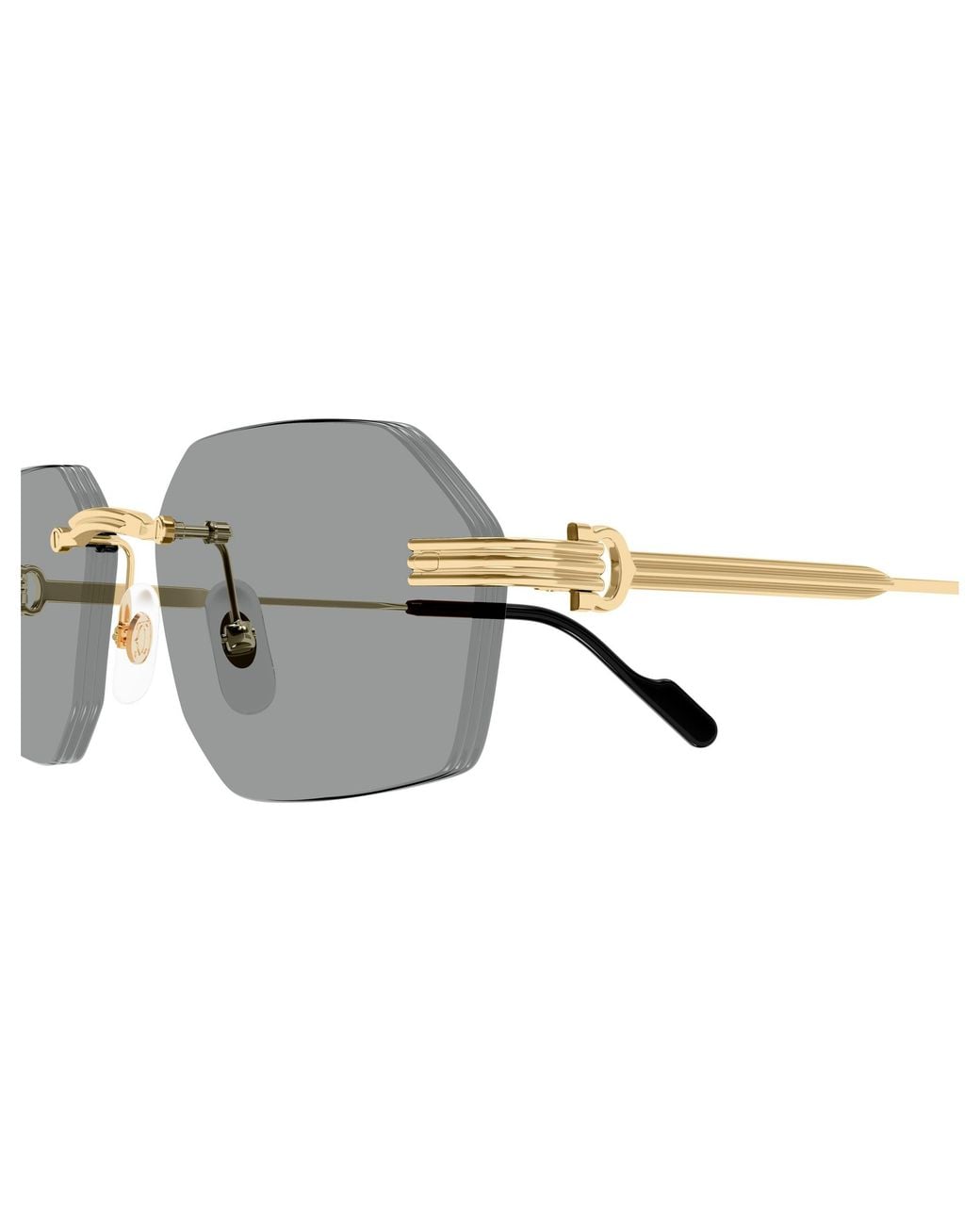 Cartier Metallic Geometric Frame Sunglasses for men