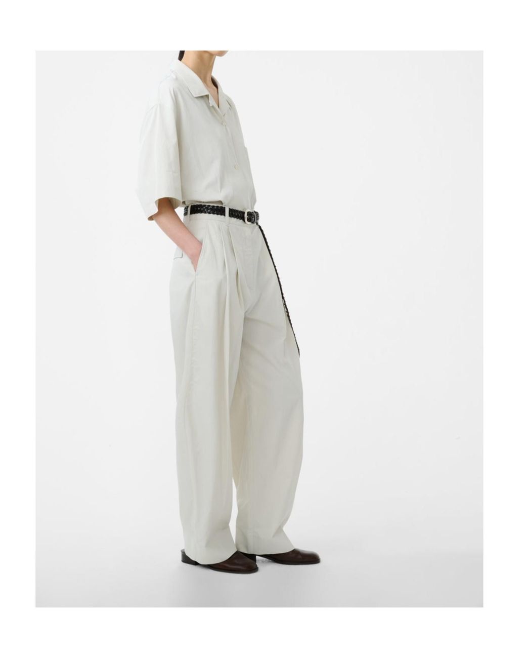 Studio Nicholson White Acuna Pleated Trousers