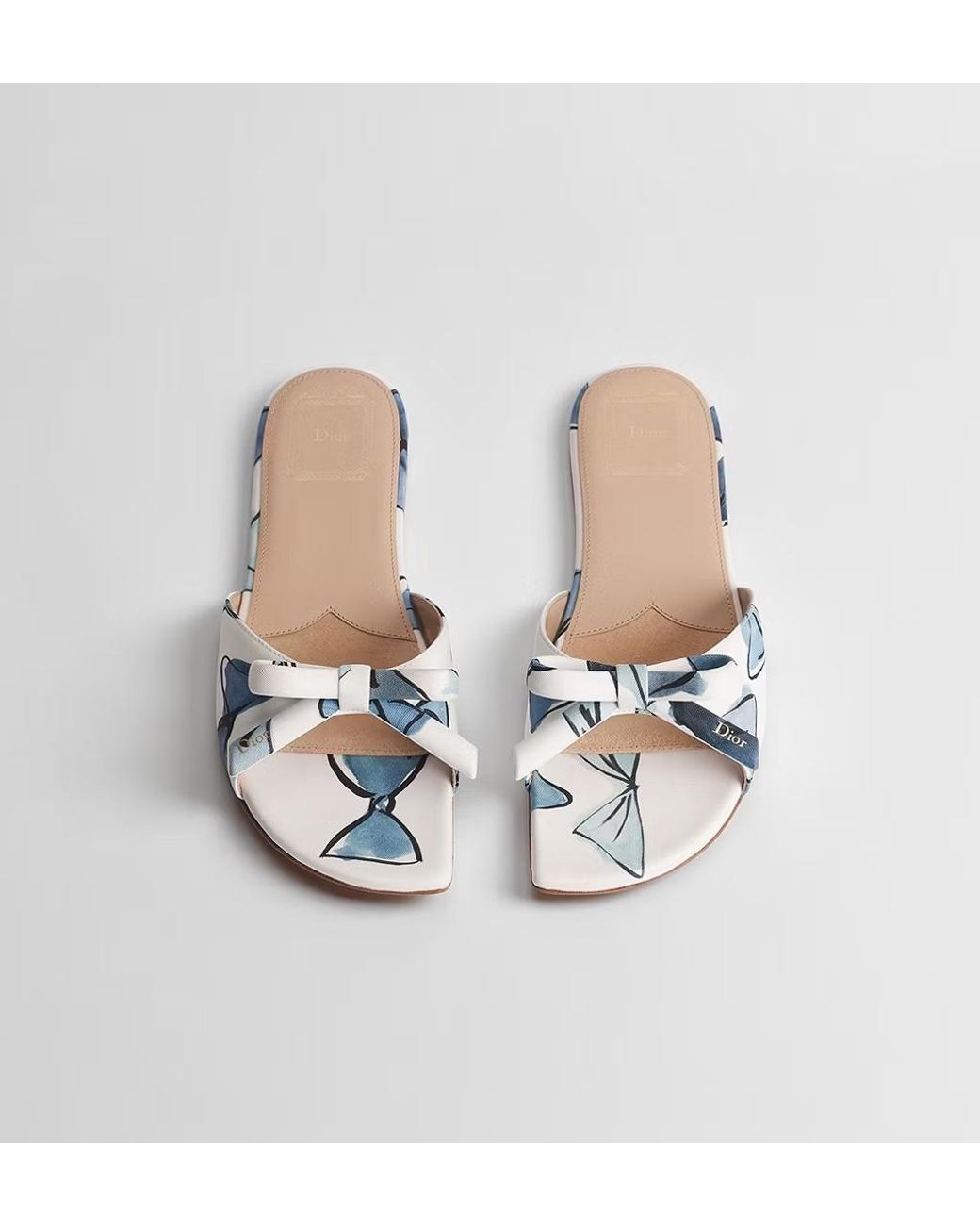 Dior White Iviera Bow Sandals