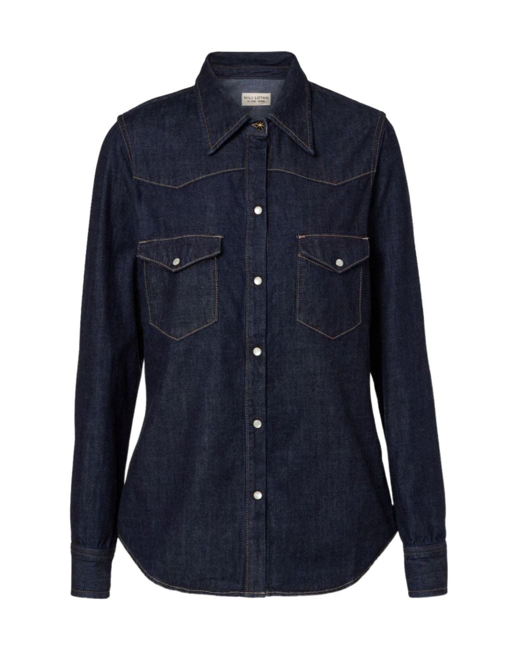 Nili Lotan Blue Travis Denim Shirt