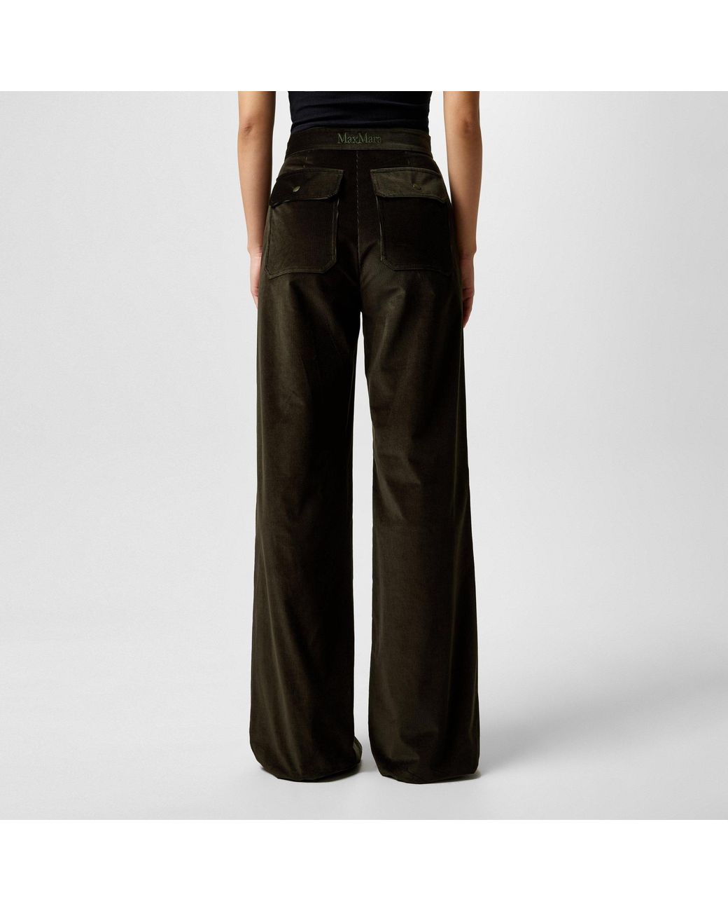Max Mara Black High-Waisted Wide-Leg Casual Pants