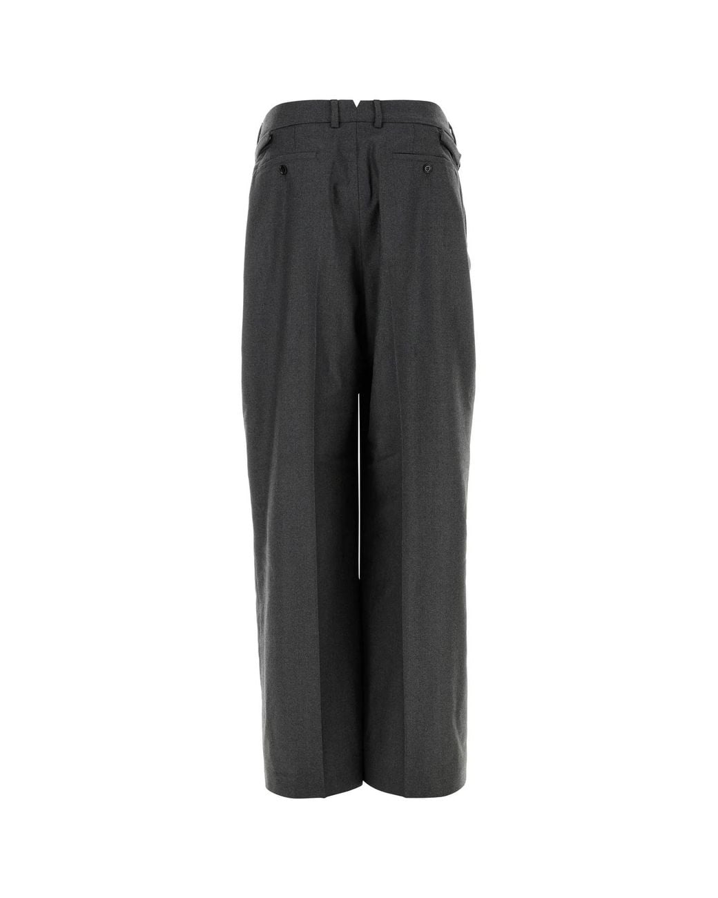 AMI Gray Ami Pleated Wide Leg Pants for men